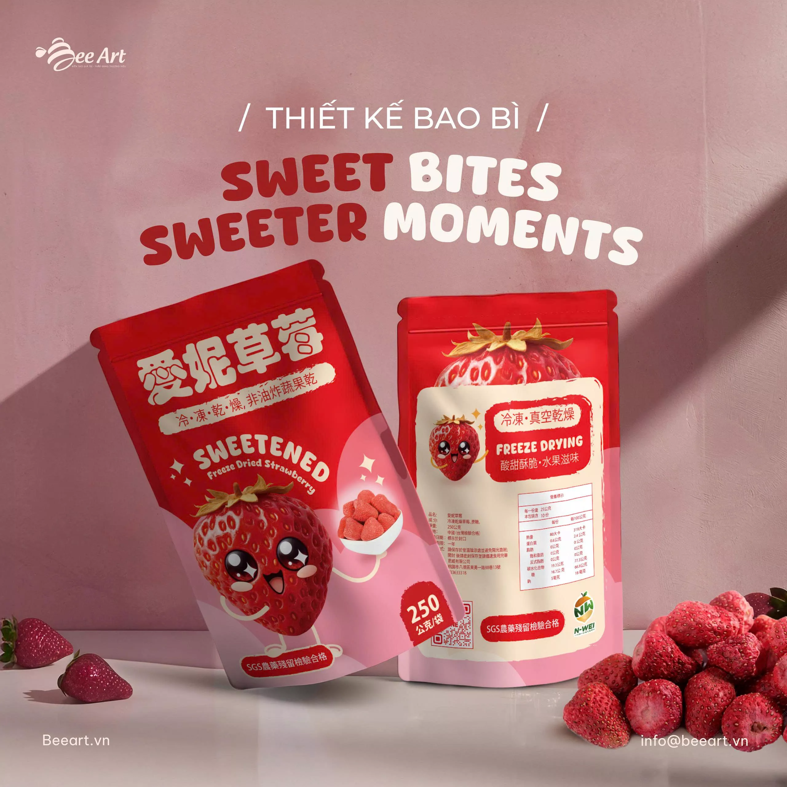 THIẾT KẾ BAO BÌ DÂU TÂY SẤY