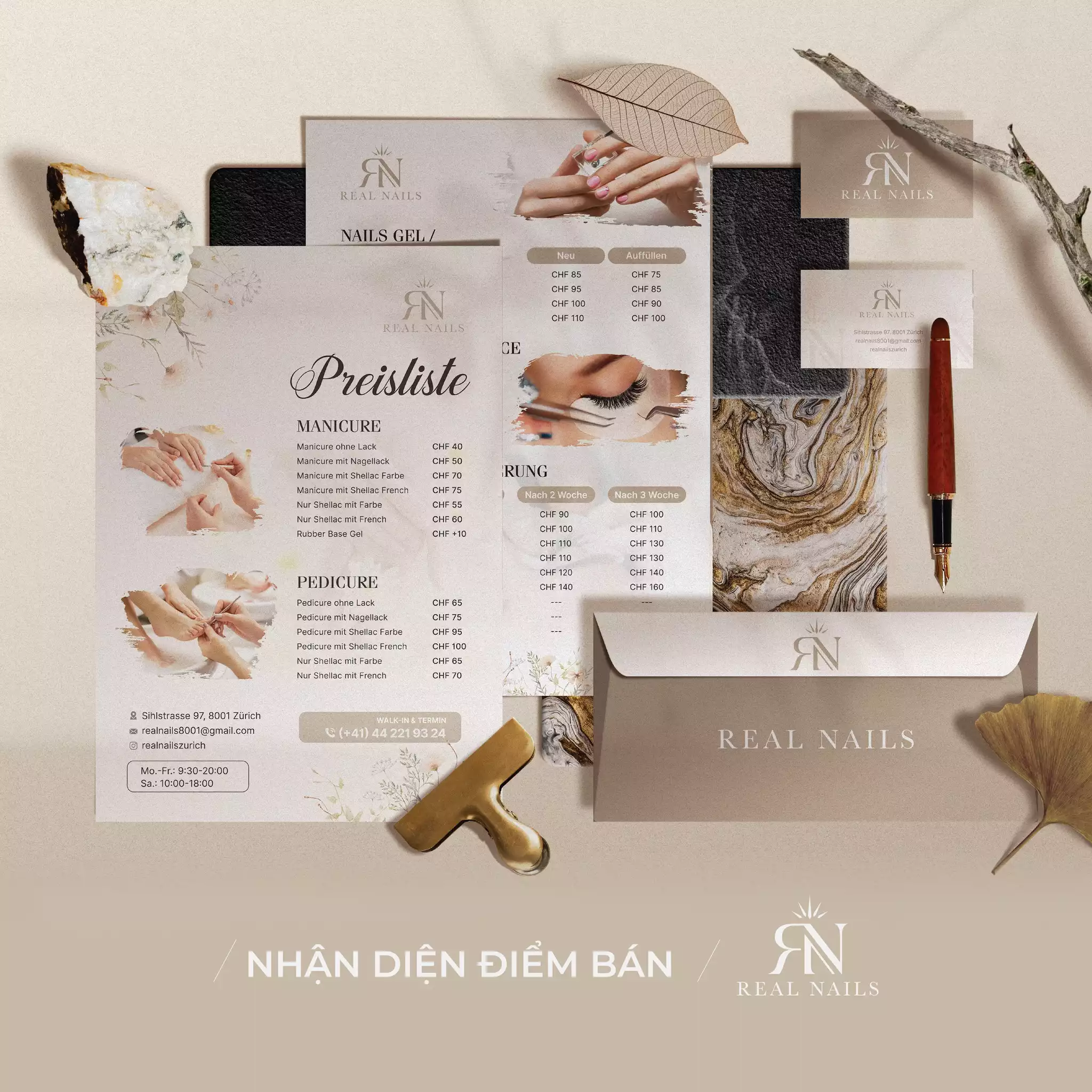THIẾT KẾ NHẬN DIỆN ĐIỂM BÁN REAL NAILS