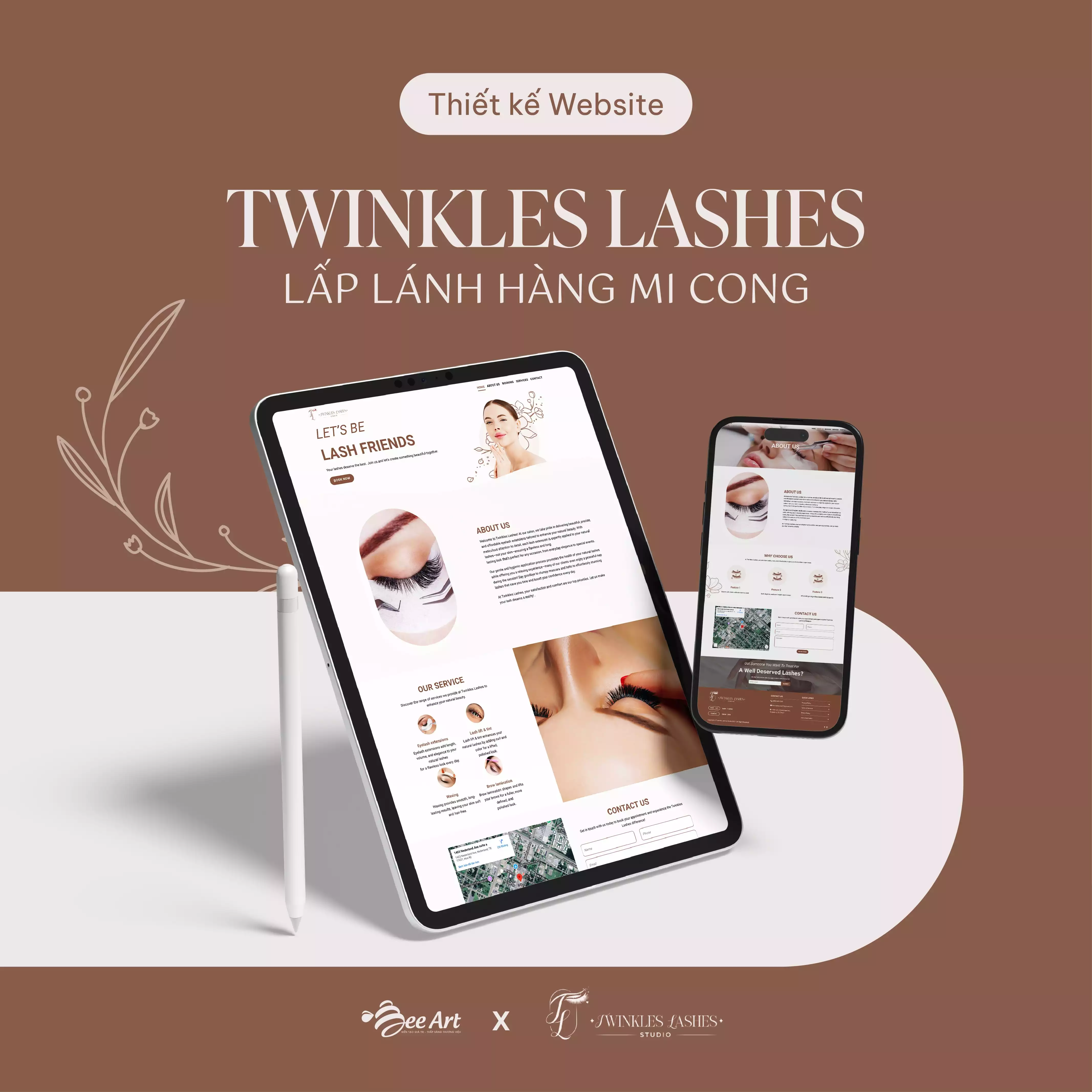 THIẾT KẾ WEBSITE THƯƠNG HIỆU TWINKLES LASHES