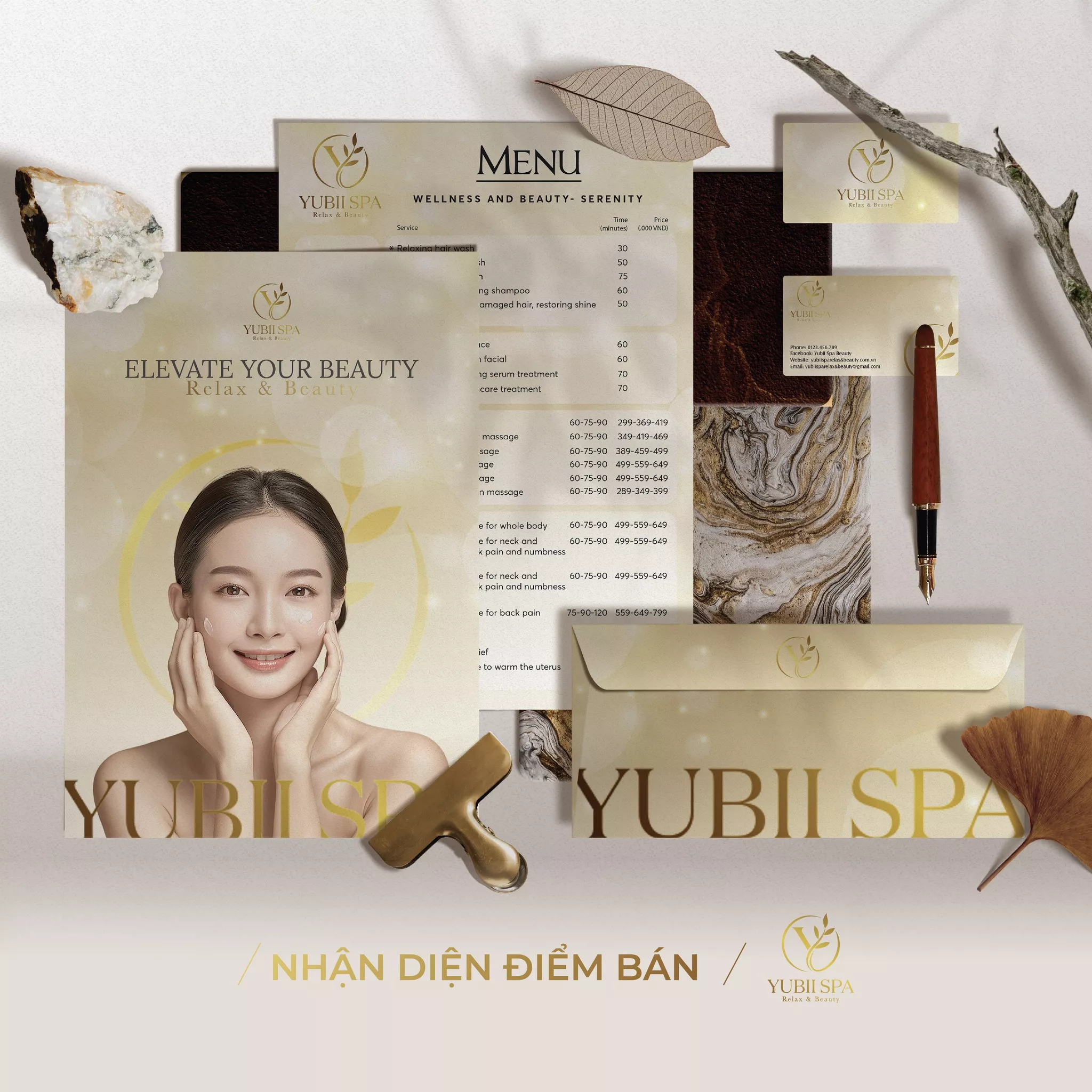 THIẾT KẾ NHẬN DIỆN ĐIỂM BÁN YUBII SPA