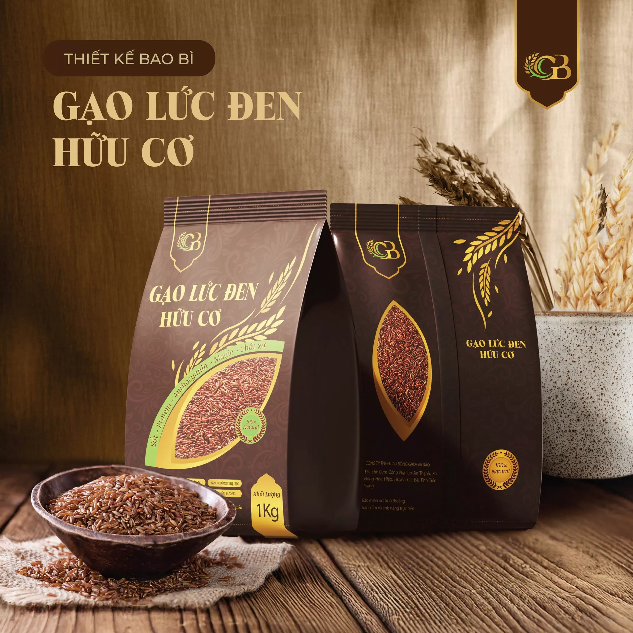 THIẾT KẾ BAO BÌ DỰ ÁN GẠO LỨC HỮU CƠ