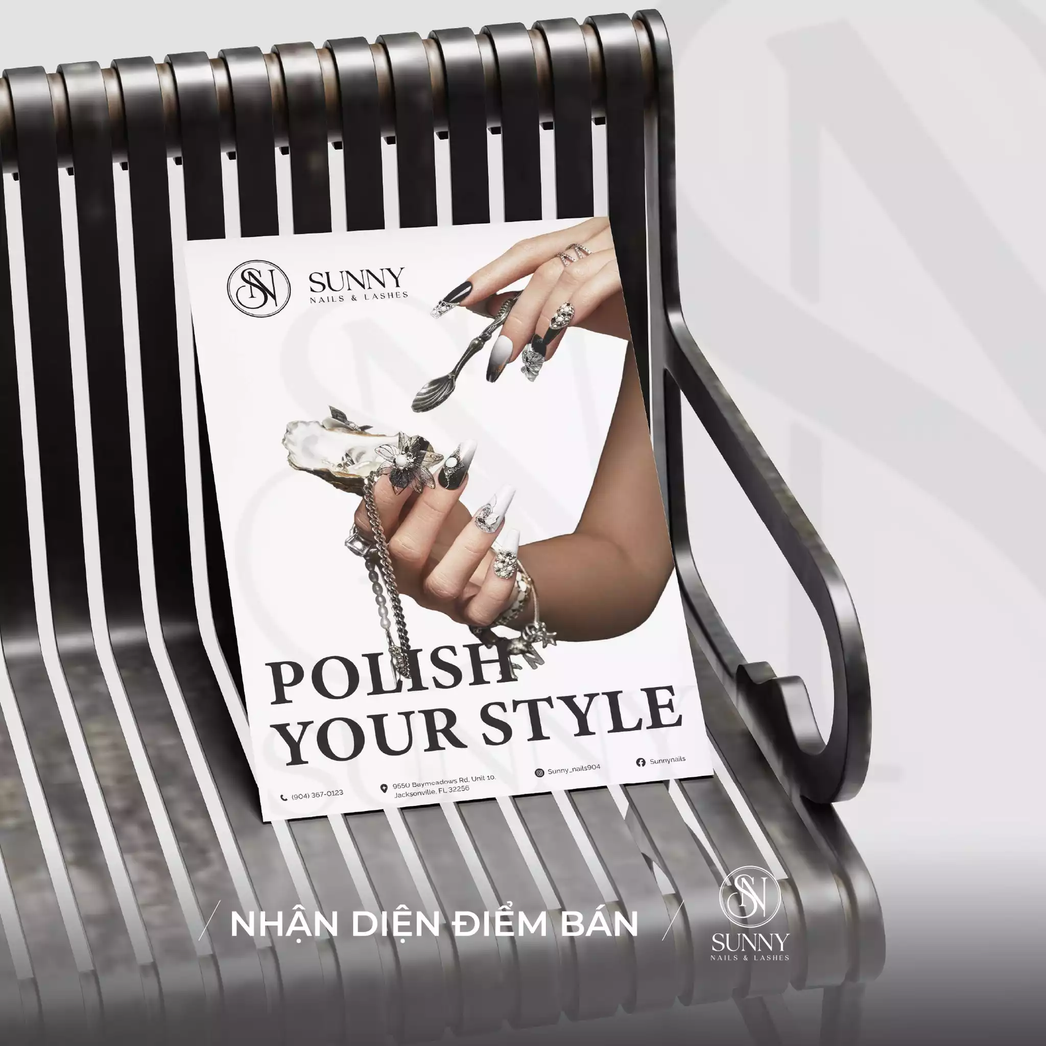 THIẾT KẾ NHẬN DIỆN ĐIỂM BÁN DỰ ÁN SUNNY NAILS & LASHES