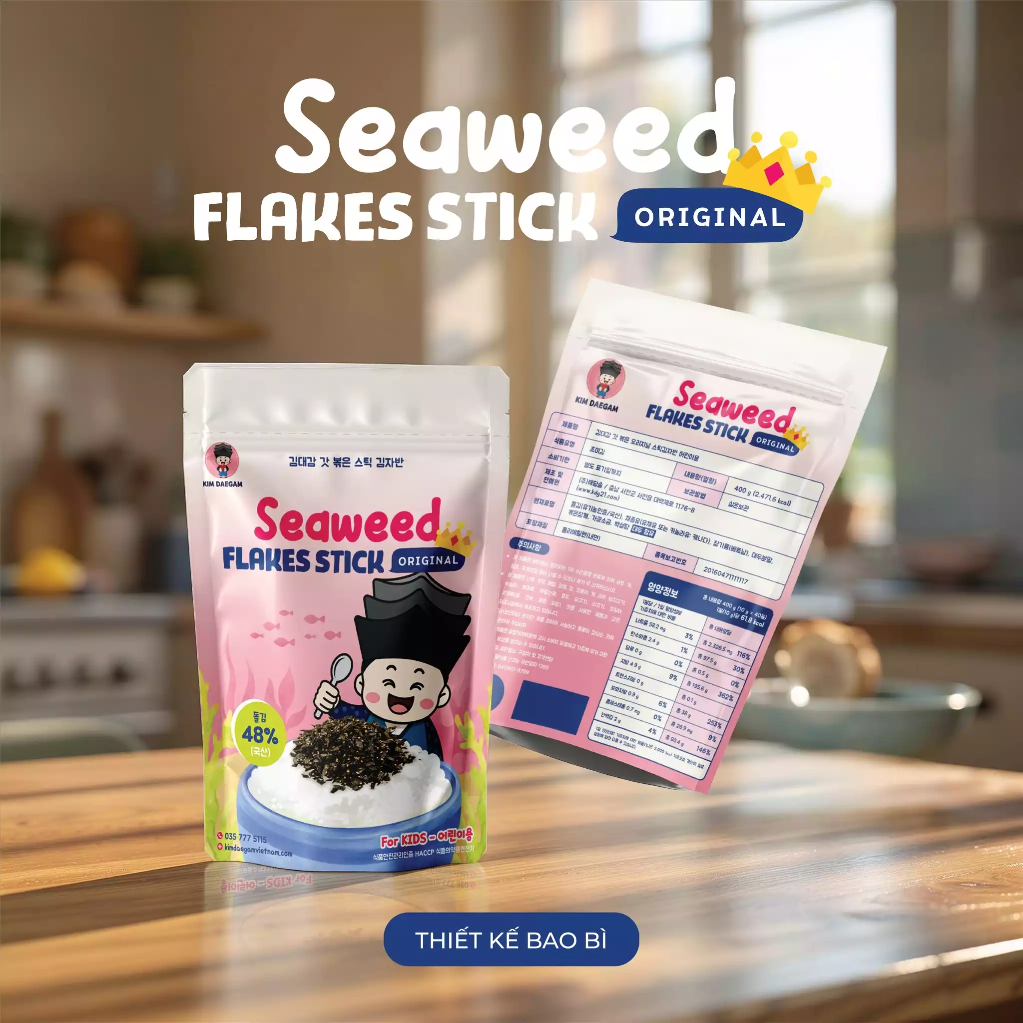 THIẾT KẾ BAO BÌ DỰ ÁN SEAWEED FLAKES STICK ORIGINAL