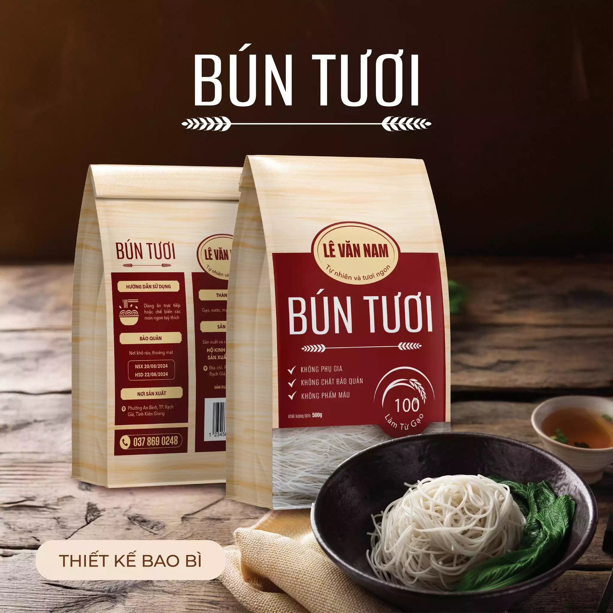 THIẾT KẾ BAO BÌ DỰ ÁN BÚN TƯƠI
