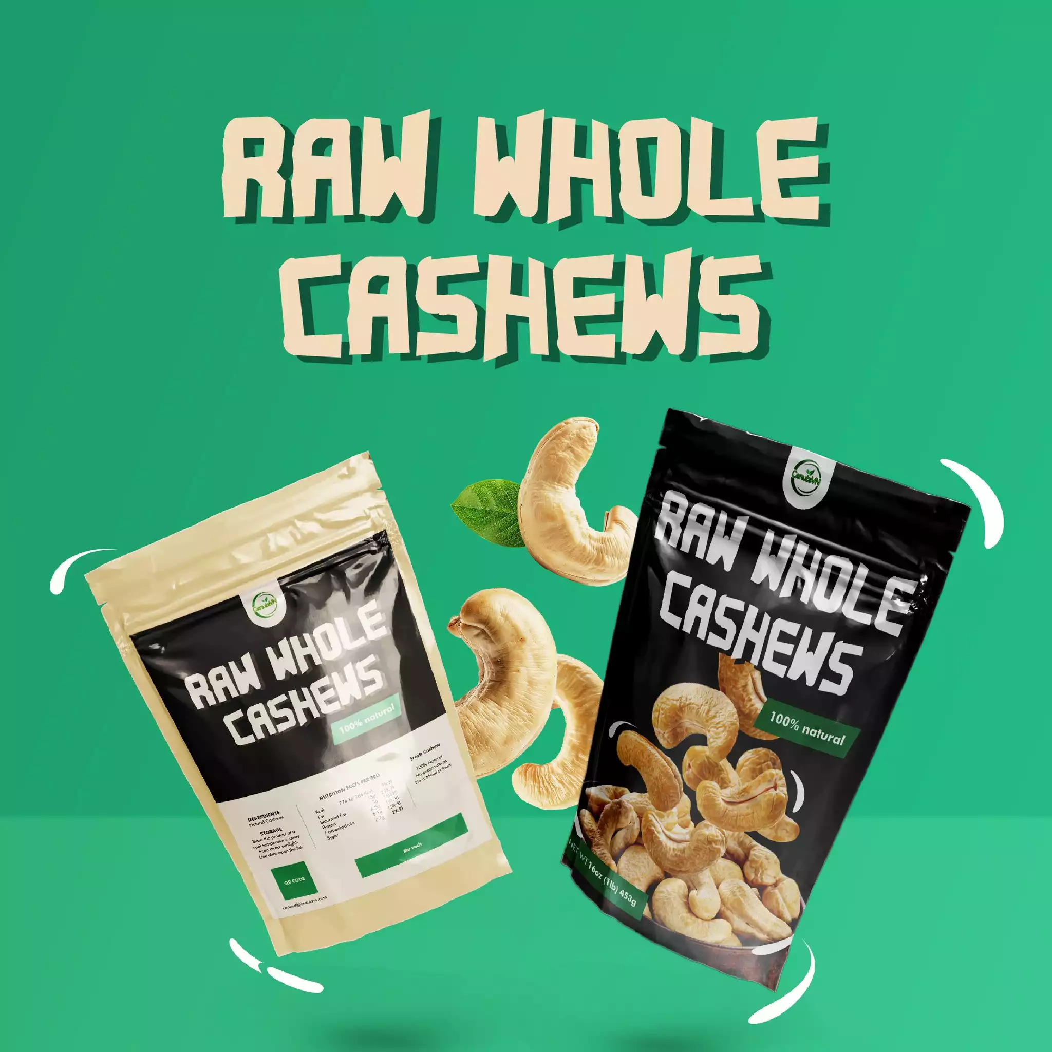 Thiết kế bao bì hạt điều Cashewnuts
