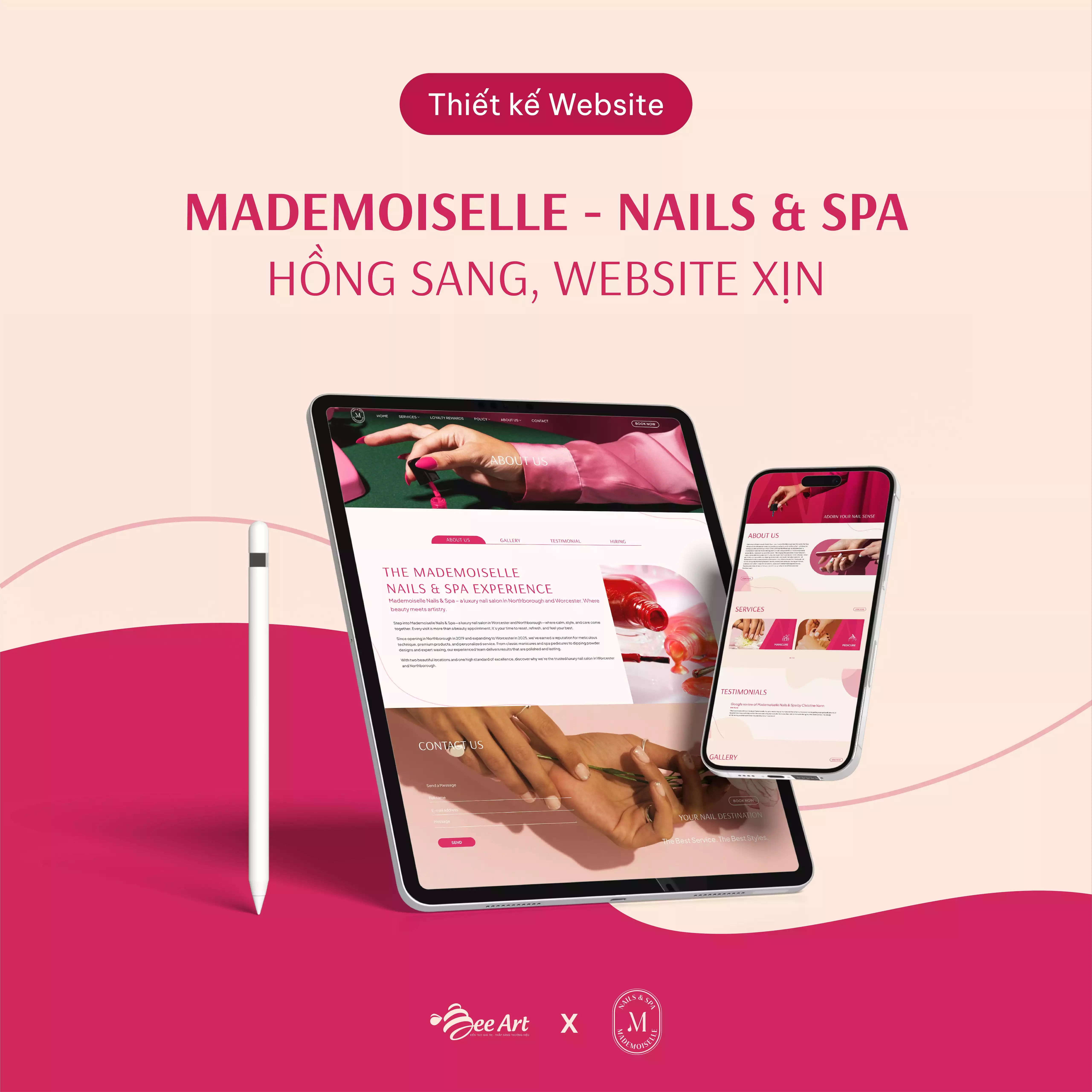 Thiết kế website thương hiệu Mademoiselle Nails & Spa