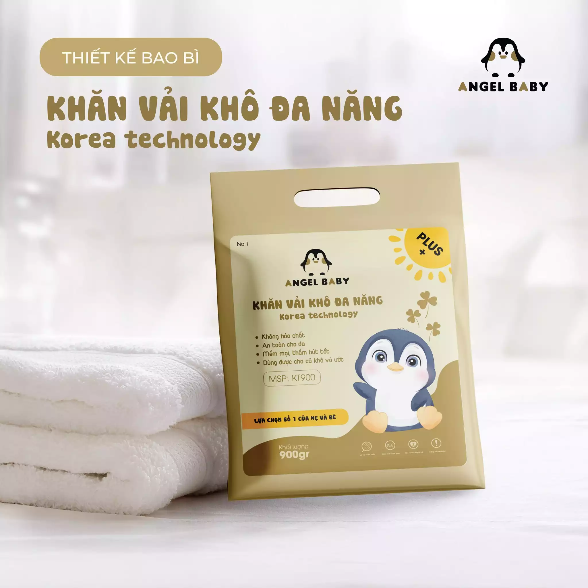 THIẾT KẾ BAO BÌ DỰ ÁN KHĂN VẢI KHÔ ĐA NĂNG ANGEL BABY