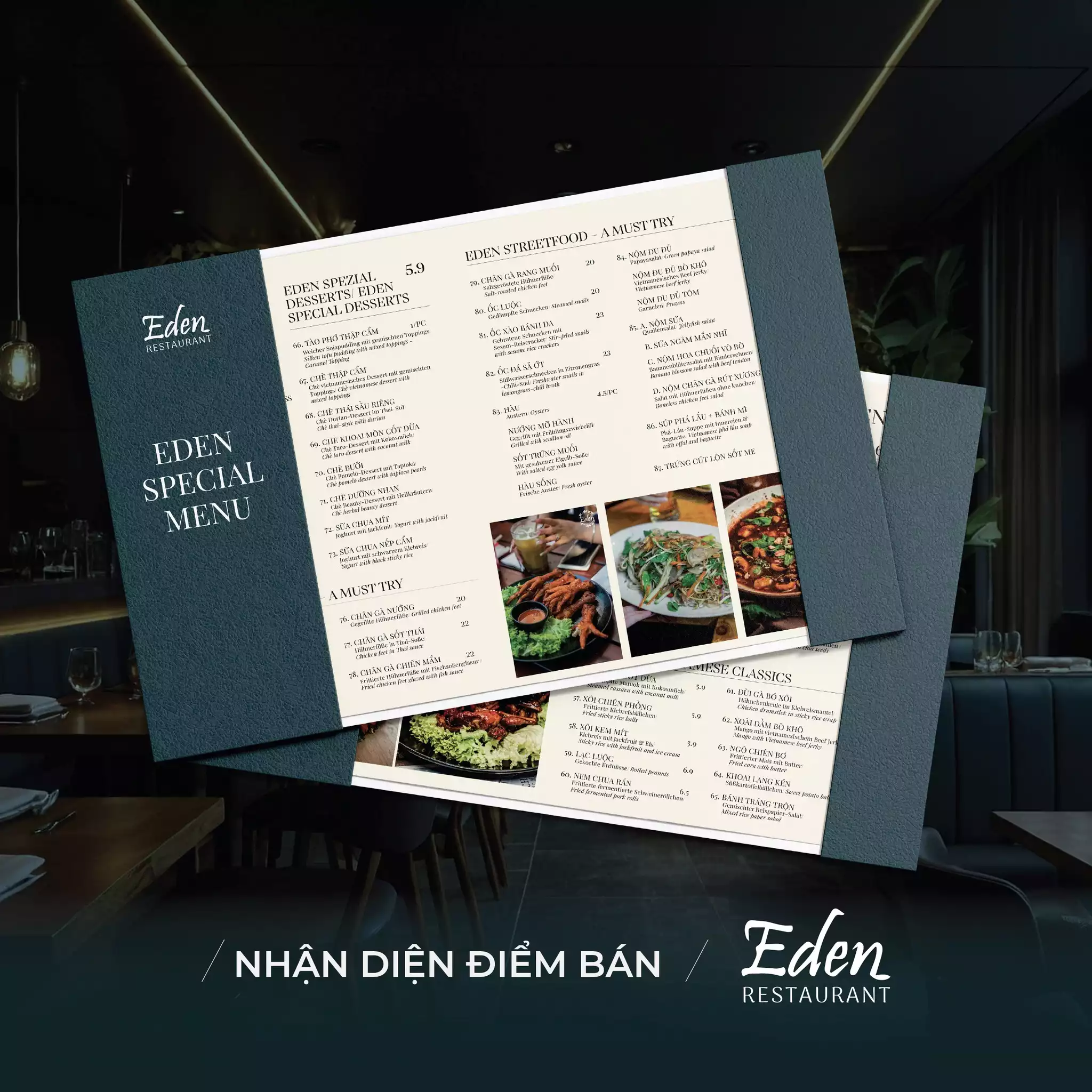 THIẾT KẾ NHẬN DIỆN ĐIỂM BÁN EDEN RESTAURANT