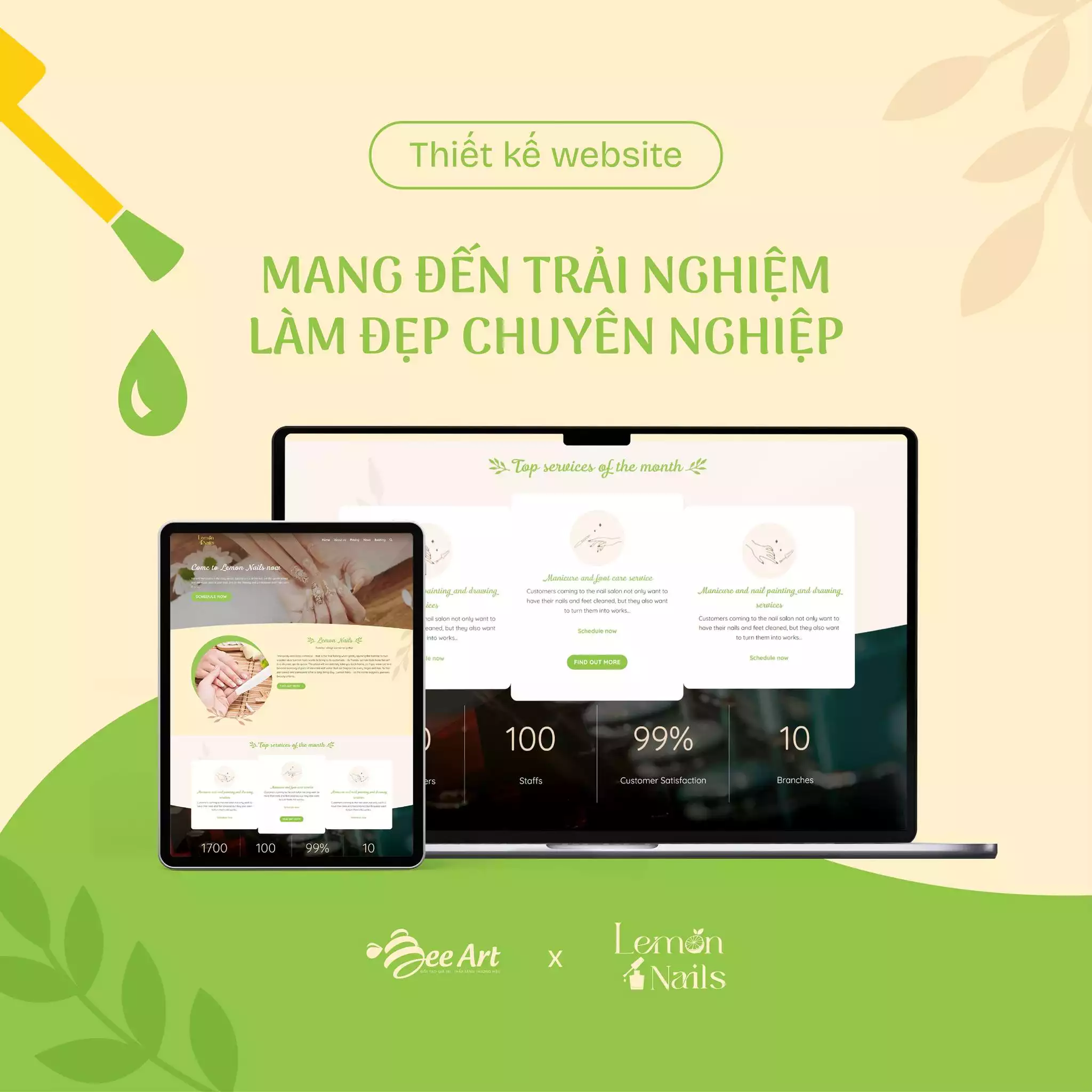 Thiết kế website thương hiệu Lemon Nails