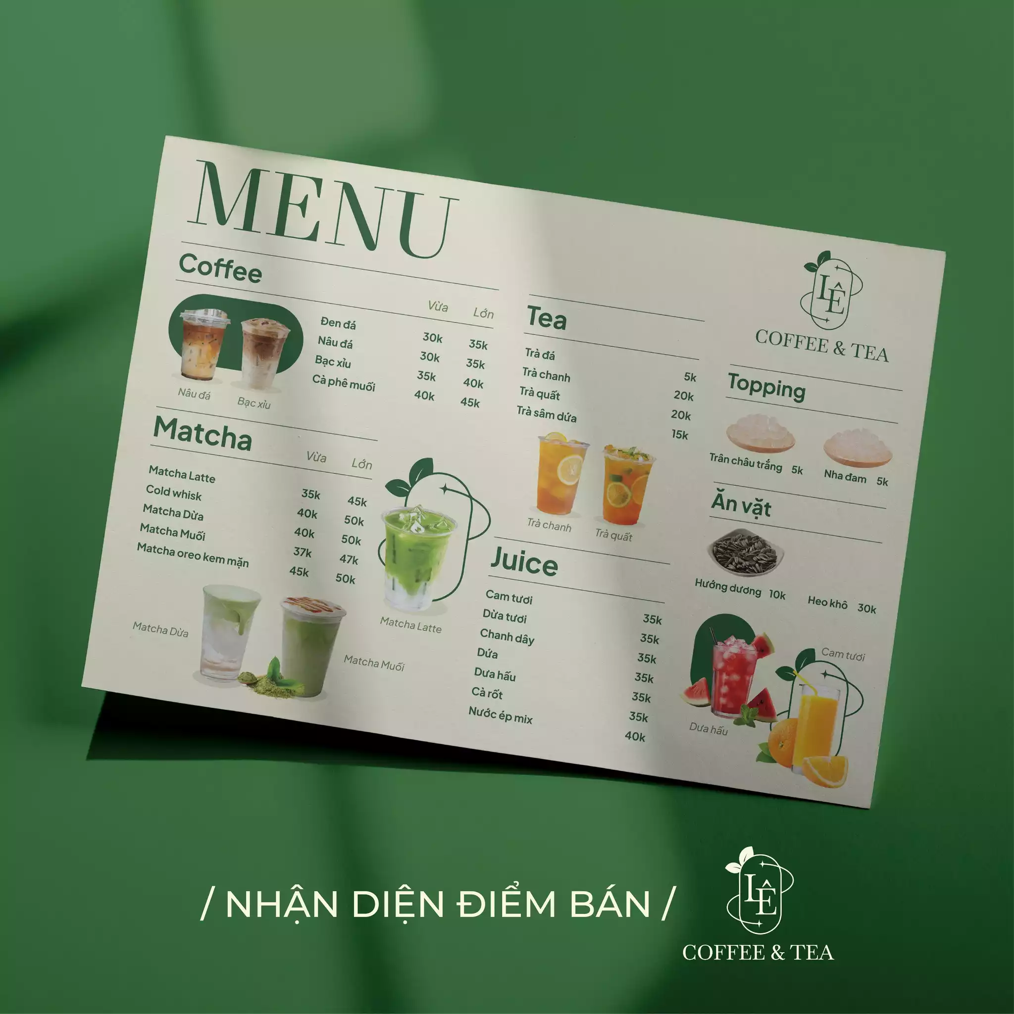 THIẾT KẾ NHẬN DIỆN ĐIỂM BÁN LÊ COFFEE & TEA