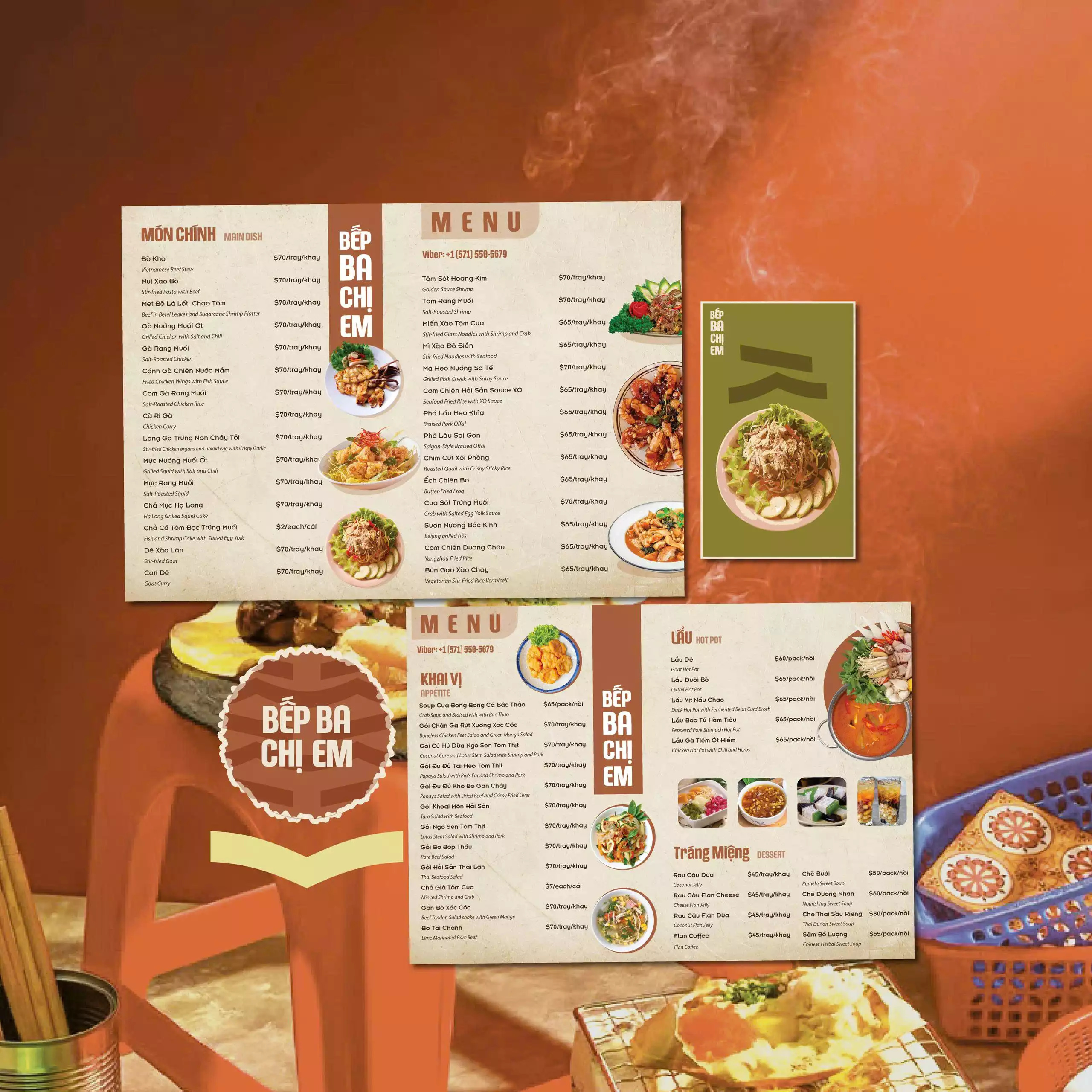 THIẾT KẾ NHẬN DIỆN BẾP BA CHỊ EM