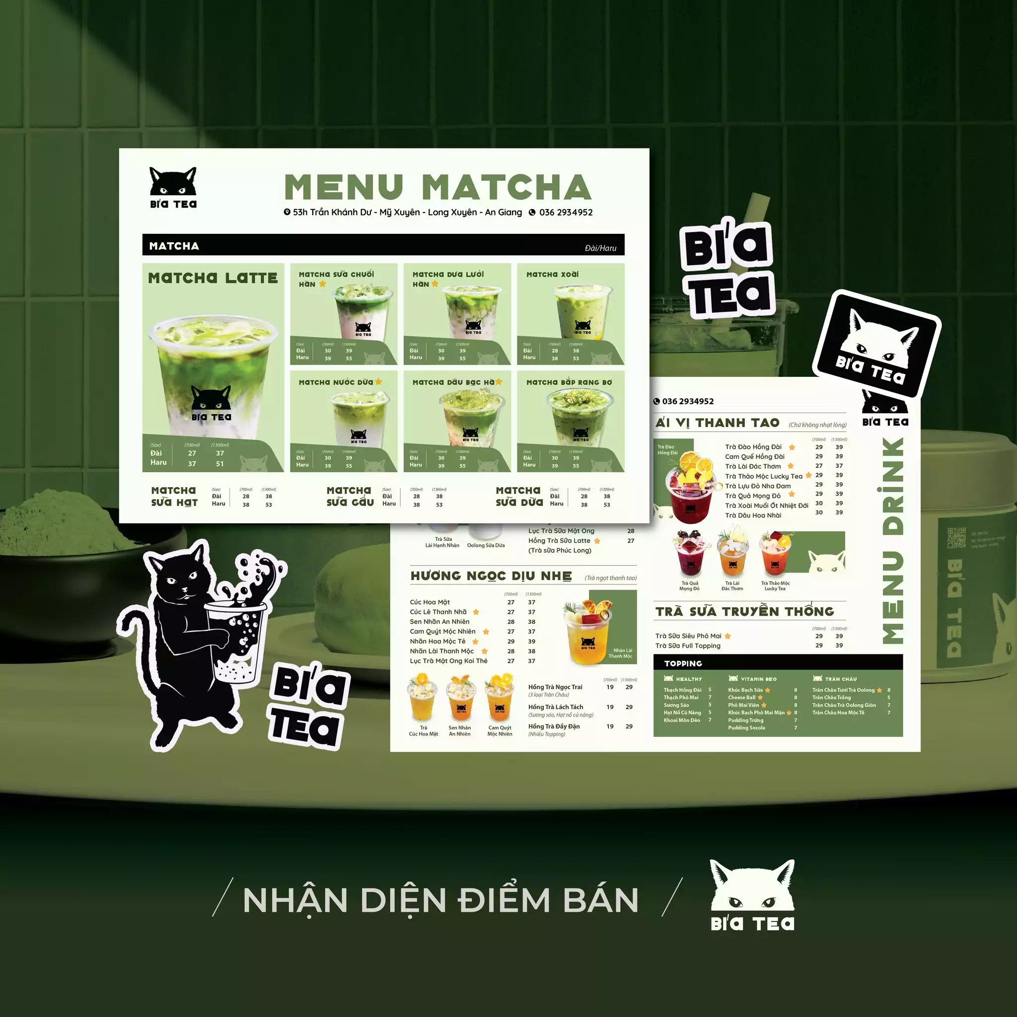 THIẾT KẾ NHẬN DIỆN ĐIỂM BÁN DỰ ÁN BÍA TEA