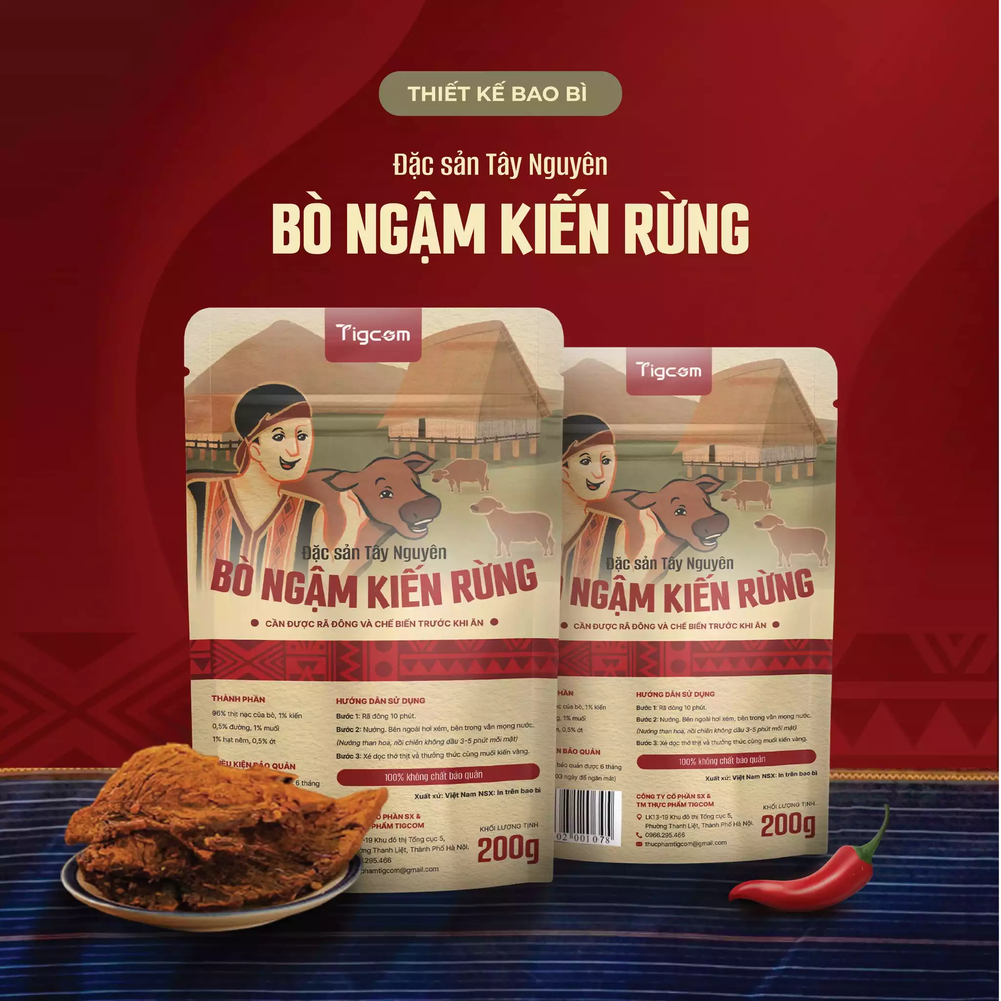 THIẾT KẾ TEM NHẪN DỰ ÁN BÒ NGẬM KIẾN RỪNG