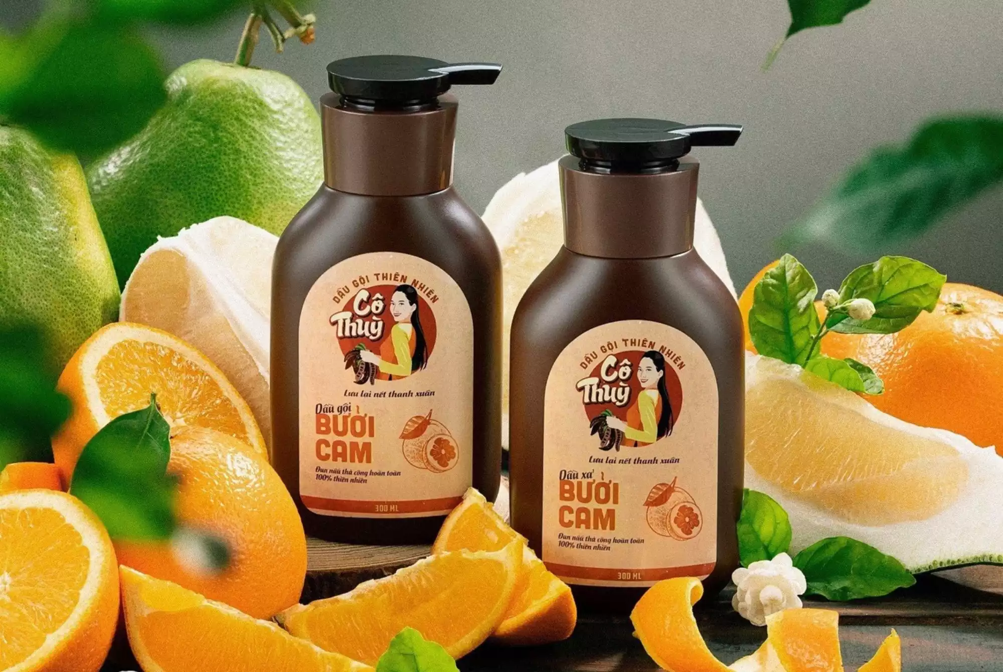 Thiết kế nhãn Dầu gội thiên nhiên Cô Thuỳ