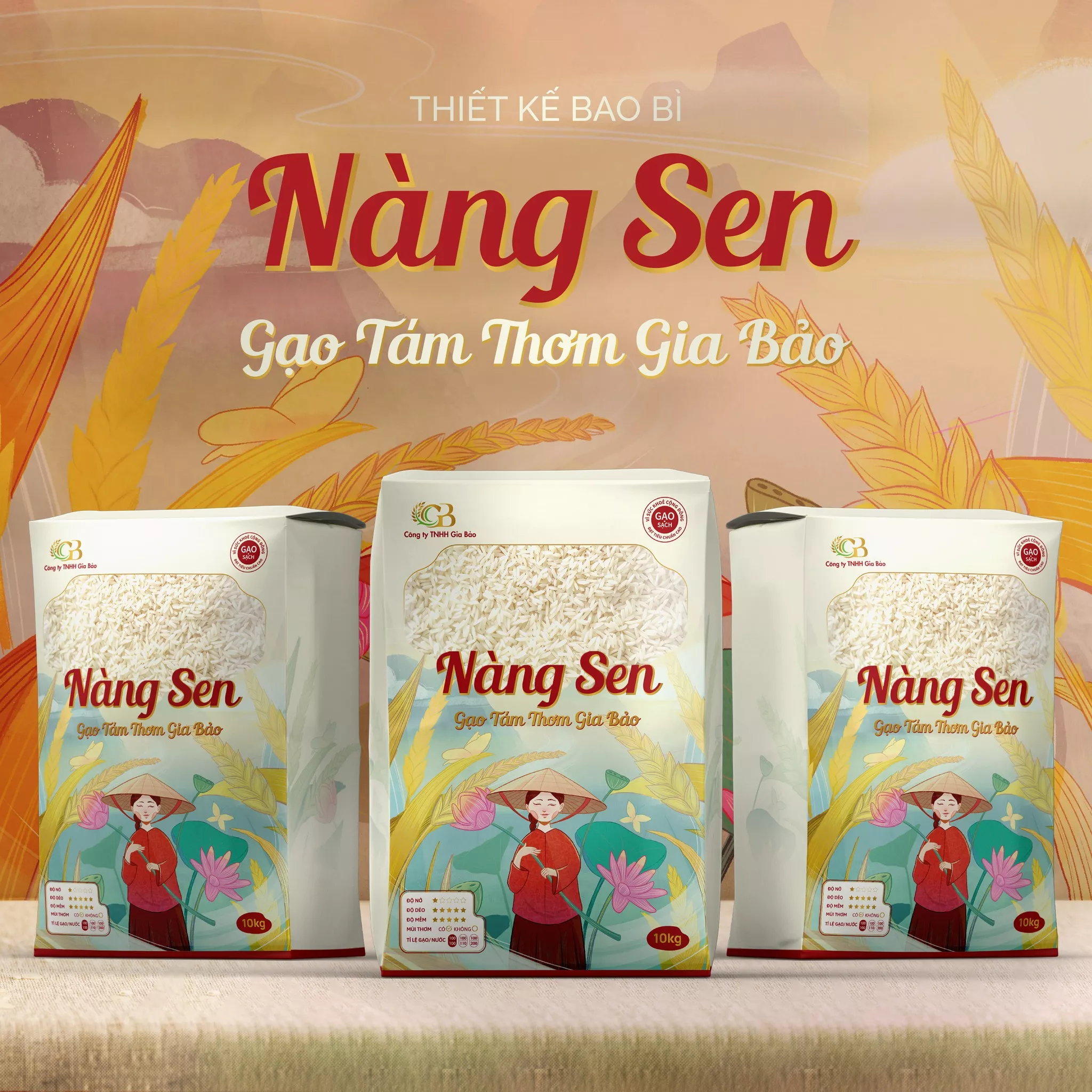 THIẾT KẾ BAO BÌ GẠO NÀNG SEN