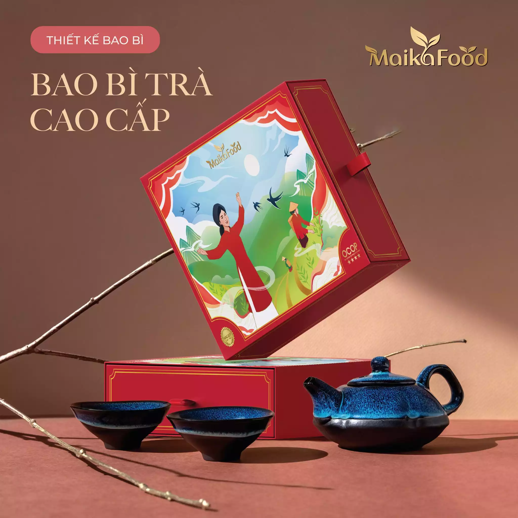 THIẾT KẾ BAO BÌ DỰ ÁN TRÀ CAO CẤP MAIKA FOOD