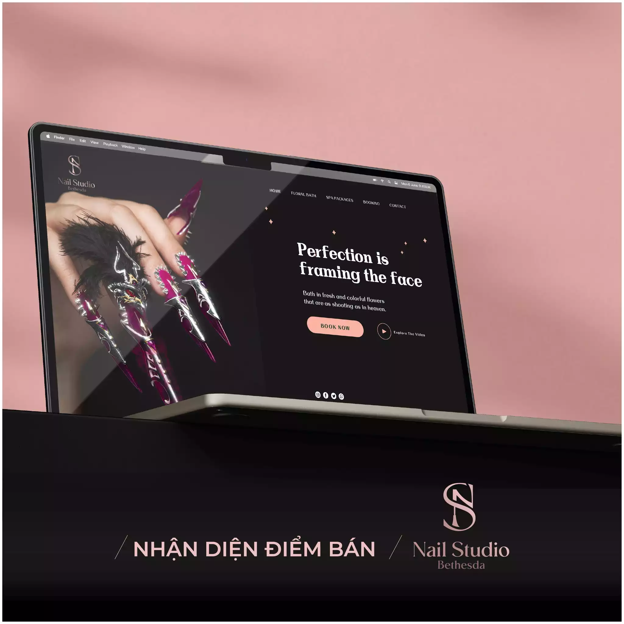 THIẾT KẾ NHẬN DIỆN ĐIỂM BÁN NAIL STUDIO BETHESDA