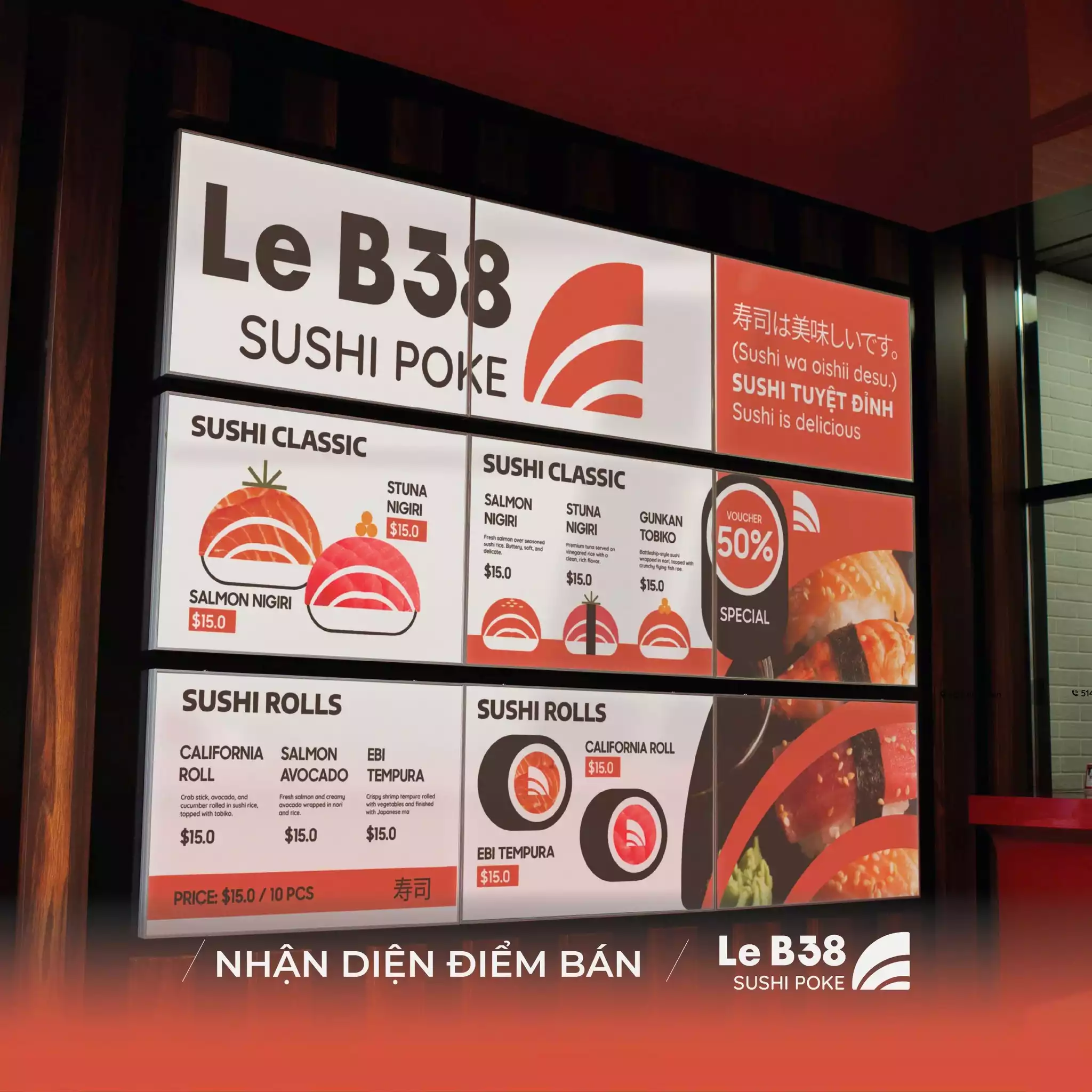THIẾT KẾ NHẬN DIỆN ĐIỂM BÁN DỰ ÁN L38 SUSHI POKE